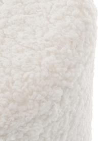 Pouf in tessuto teddy bianco crema Daisy, Rivestimento: poliestere (teddy) 40.000, Struttura: compensato, Tessuto teddy bianco crema, Ø 38 x Alt. 45 cm