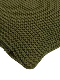 Gebreide kussenhoes Adalyn van biokatoen in groen, 100% biokatoen, GOTS-gecertificeerd, Groen, B 40 x L 40 cm