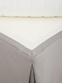 Lit à sommier tapissier premium gris clair Dahlia, Gris clair, 140 x 200 cm, indice de fermeté 2