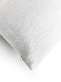 Poszewka na poduszkę z bawełny z przeszyciem Terre, 80% bawełna, 20% len, Biały, S 45 x D 45 cm