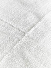Baumwoll-Kissenhülle Terre mit dekorativer Naht, 80% Baumwolle, 20% Leinen, Weiß, B 45 x L 45 cm