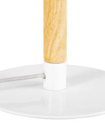 Stolní lampa s dřevěnou podstavou Woody Cuddles, Bílá, světlé dřevo, Ø 22 cm, V 44 cm