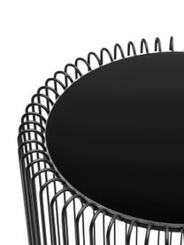 Table d'appoint avec plateau en verre Wire, 2 élém., Noir, Lot de différentes tailles