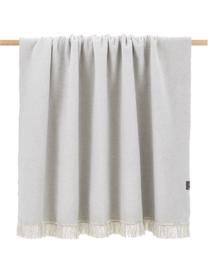 Bavlnená útulná deka so strapcami Vienna, 85 % bavlna, 8 % viskóza, 7 % polyakryl, Svetlosivá, Š 150 x D 200 cm