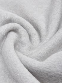 Plyšová deka z bavlny s třásněmi Vienna, 85 % bavlna, 8 % viskóza, 7 % polyakrylát, Světle šedá, Š 150 cm, D 200 cm