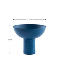 Schaal Nox met gecanneleerde voet, Gepoedergecoat ijzer, Blauw, Ø 26 x H 22 cm