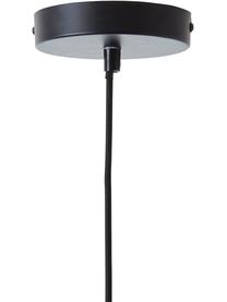 Boho hanglamp Tanah, Lampenkap: textiel, Baldakijn: metaal, Zwart/naturel, Ø 47 x H 47 cm