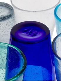 Waterglazen Baita met luchtbellen, set van 6, Glas, Blauw- en grijstinten, Ø 9 x H 10 cm