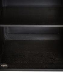 Credenza nera con intreccio viennese Vienna, Piedini: metallo verniciato a polv, Nero, marrone chiaro, dorato, Larg. 165 x Alt. 78 cm