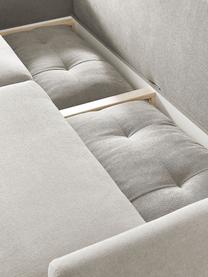 Sofá cama de terciopelo Balio (3 plazas), con espacio de almacenamiento, Tapizado: 100% terciopelo de poliés, Patas: madera, Terciopelo crema, An 216 x F 102 cm