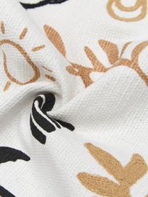 Geborduurde kussenhoes Terra Nova van katoen, 100% katoen, Wit, beige, zwart, B 40 x L 60 cm