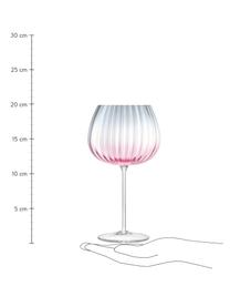 Handgemaakte wijnglazen Dusk met kleurverloop, 2 stuks, Glas, Roze, grijs, Ø 10 x H 20 cm, 650 ml