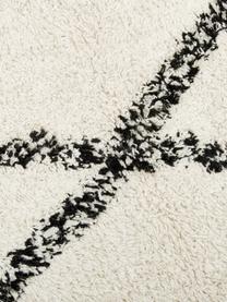 Ręcznie tuftowany chodnik z bawełny z frędzlami Bina, 100% bawełna, Beżowy, czarny, S 80 x D 250 cm