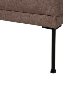 Fauteuil avec pieds en métal Fluente, Tissu marron, larg. 74 x haut. 85 cm