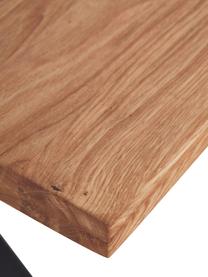 Mesa de comedor de madera maciza Montpellier, 200 x 95 cm, Tablero: madera de roble maciza ac, Estructura: metal con pintura en polv, Madera de roble, negro, An 200 x F 95 cm