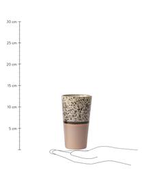 Handgemachte Becher 70's im Retro Style, 2er-Set, Steingut, Mehrfarbig, Brauntöne, Ø 8 x H 13 cm, 280 ml