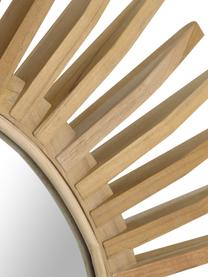 Okrągłe lustro ścienne z ramą z drewna tekowego Ena, Drewno tekowe, Ø 80 x G 6 cm