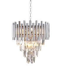 Dizajnový luster Madison, Odtiene chrómovej, priehľadná, Ø 45 x V 50 cm