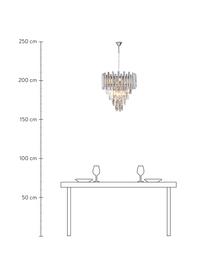 Dizajnový luster Madison, Odtiene chrómovej, priehľadná, Ø 45 x V 50 cm