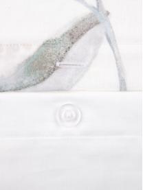 Povlak na polštář z bavlněného saténu s květinovým vzorem Evie, 2 ks, Přední strana: květinový potisk Zadní strana: bílá, Š 40 cm, D 80 cm