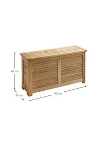 Schmale Auflagentruhe Storage aus Teakholz, Korpus: Teakholz, geschliffen, Teakholz, B 90 x H 48 cm