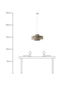 Große Pendelleuchte Lace aus Leinenfäden, Baldachin: Metall, pulverbeschichtet, Lampenschirm: Seil, Metall, Beige, Ø 50 x H 25 cm