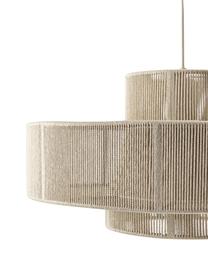 Grote Boho hanglamp Lace gemaakt van linnen draden, Lampenkap: touw, metaal, Beige, Ø 50 x H 25 cm