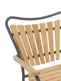 Sedia da giardino in legno con braccioli Hard & Ellen, Struttura: alluminio verniciato a po, Antracite, teak, Larg. 56 x Alt. 78 cm