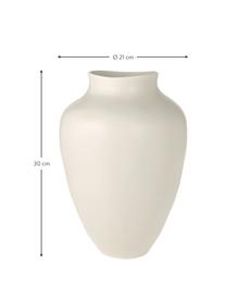 Große handgefertigte Vase Latona aus Steingut, Steingut, Weiß, Ø 27 x H 41 cm