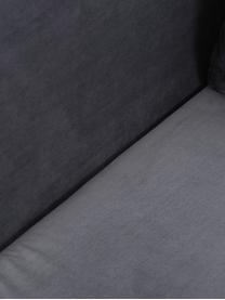 Sofa z aksamitu z metalowymi nogami i funkcją spania Lauren, Tapicerka: aksamit (poliester) Dzięk, Nogi: metal lakierowany, Aksamitny szary, S 206 x W 87 cm