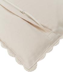 Funda de cojín de ganchillo de algodón Brielle, 100% algodón, Blanco crema, An 45 x L 45 cm