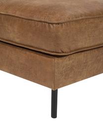 Canapé d'angle cuir recyclé Hunter, Cuir brun, larg. 264 x prof. 154 cm, méridienne à gauche