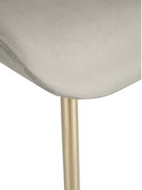 Fluwelen stoel Tess in zilvergrijs, Bekleding: fluweel (polyester), Poten: gepoedercoat metaal, Fluweel zilvergrijs, goudkleurig, B 49 x H 84 cm