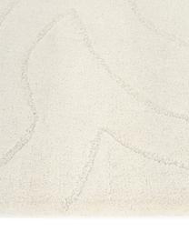 Tapis en laine blanc crème tufté main Aaron, Blanc crème, larg. 300 x long. 400 cm (taille XL)