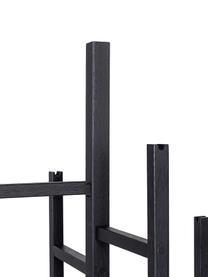 Wieszak stojący z 5 hakami Eigen, Lite drewno dębowe z certyfikatem FSC, lakierowane, Czarny, S 47 x W 175 cm