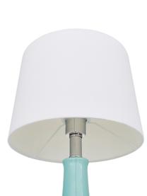 Keramická stolní lampa Brittany, Bílá, tyrkysová, Ø 28 cm, V 48 cm