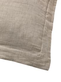 Poszewka na poduszkę z bawełny i lnu Amita, Taupe, S 70 x D 80 cm