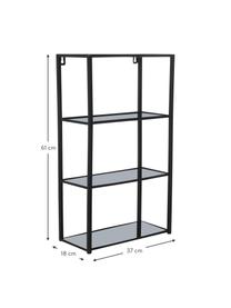 Étagère murale en métal Tank, Métal, revêtement par poudre, Noir, larg. 37 x haut. 61 cm