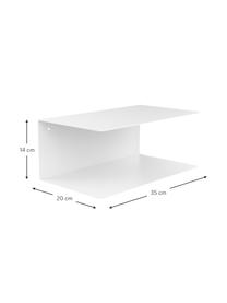 Ścienny stolik nocny z metalu Neptun, 2 szt., Metal malowany proszkowo, Biały, S 35 x W 14 cm