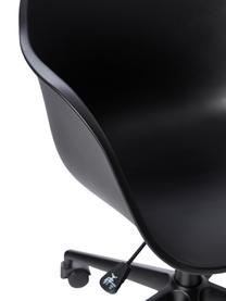 Schreibtischstuhl Claire, Sitzfläche: 65 % Polypropylen, 35 % G, Beine: Metall, pulverbeschichtet, Rollen: Kunststoff, Schwarz, B 66 x T 60 cm