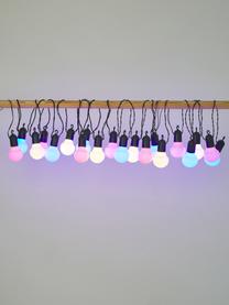 Outdoor LED lichtslinger Hooky, 1070 cm, 20 lampions, Lampions: kunststof, Fitting: kunststof, Zwart, meerkleurig, L 1070 cm
