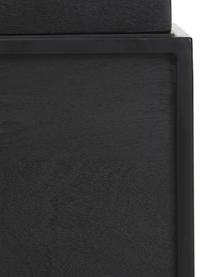 Table d'appoint noire en bois et métal Theo, Corps : manguier, noir laqué Support : noir, mat, larg. 45 x haut. 50 cm