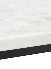Marmor-Couchtisch Alys, Tischplatte: Marmor, Gestell: Metall, pulverbeschichtet, Weiß, marmoriert, Schwarz, B 80 x T 45 cm