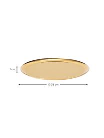 Kulatý dekorativní tác Samu, Nerezová ocel, Zlatá, Ø 28 cm, V 1 cm
