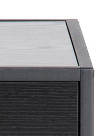 Comodino con cassetto Seaford, Struttura: metallo verniciato a polv, Nero, Larg. 42 x Alt. 63 cm