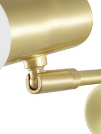Verstellbare Wandleuchte Sia mit Stecker in Weiß-Gold, Lampenschirm: Metall, pulverbeschichtet, Gestell: Metall, vermessingt, Weiß, Messingfarben, T 23 x H 27 cm