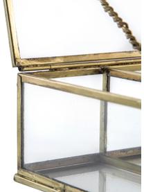Handgefertigtes Schmuckkästchen Ola mit 3 Fächern, Rahmen: Metall, beschichtet, Messingfarben, B 18 x H 6 cm