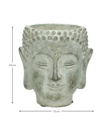 Portavaso viso di design in cemento Head, Cemento, Grigio, Larg. 13 x Alt. 14 cm