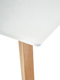 Biurko w stylu scandi Vojens, Blat: płyta pilśniowa średniej , Nogi: drewno kauczukowe, Drewno naturalne, biały, S 120 x G 70 cm