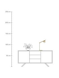 Lampada da scrivania dorata con vetro opale Contina, Paralume: vetro opale, Base della lampada: metallo rivestito, Bianco, dorato, Larg. 15 x Alt. 49 cm